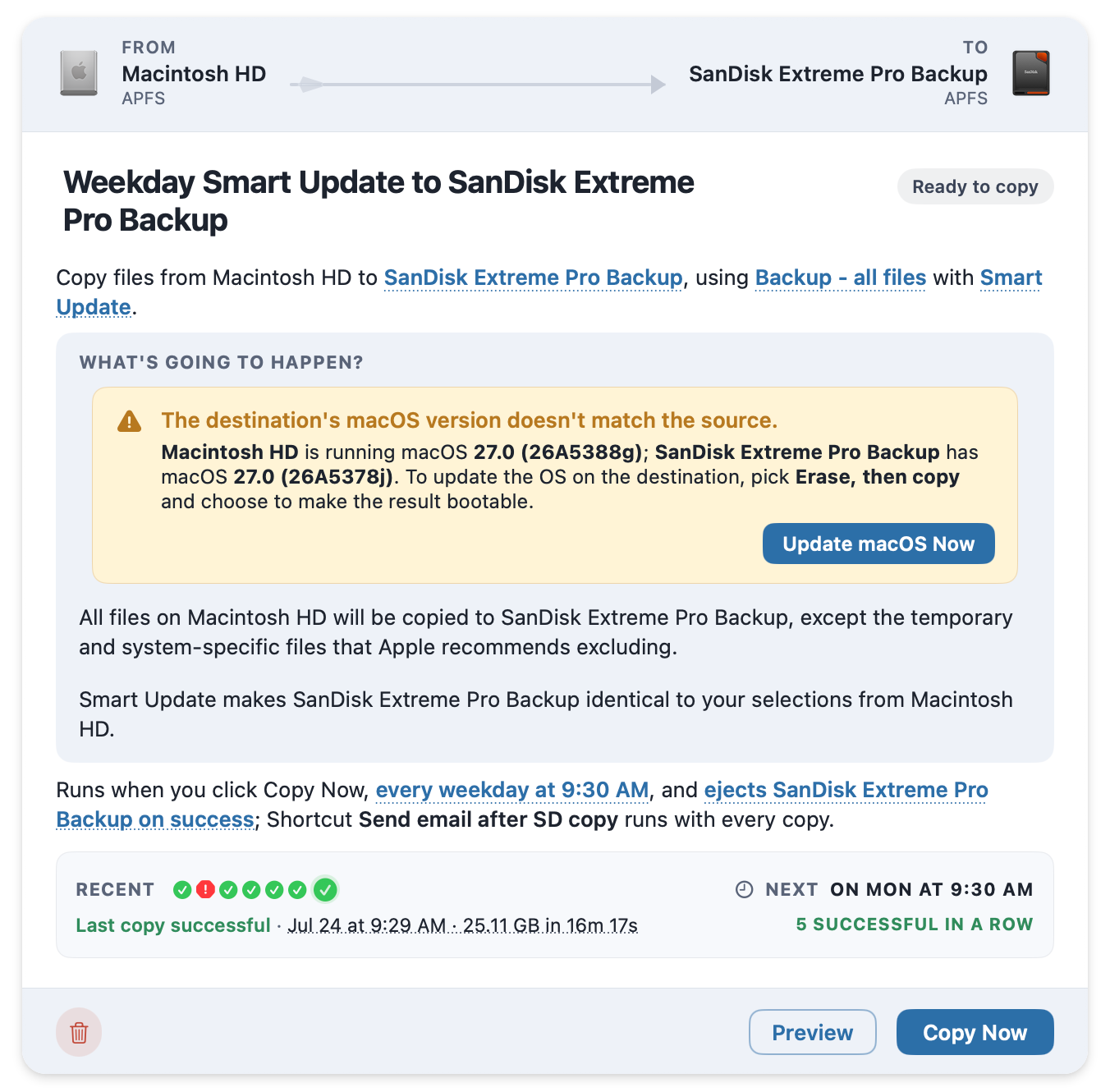 The Update macOS Now band